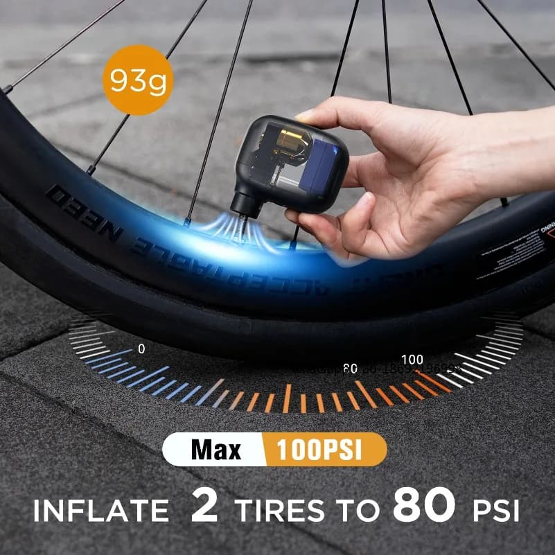 Mini Pompa Elettrica Portatile Pocket SE per Bicicletta, Senza Fili, per Valvole Presta e Schrader, Accessori per Bici, Ricarica Rapida