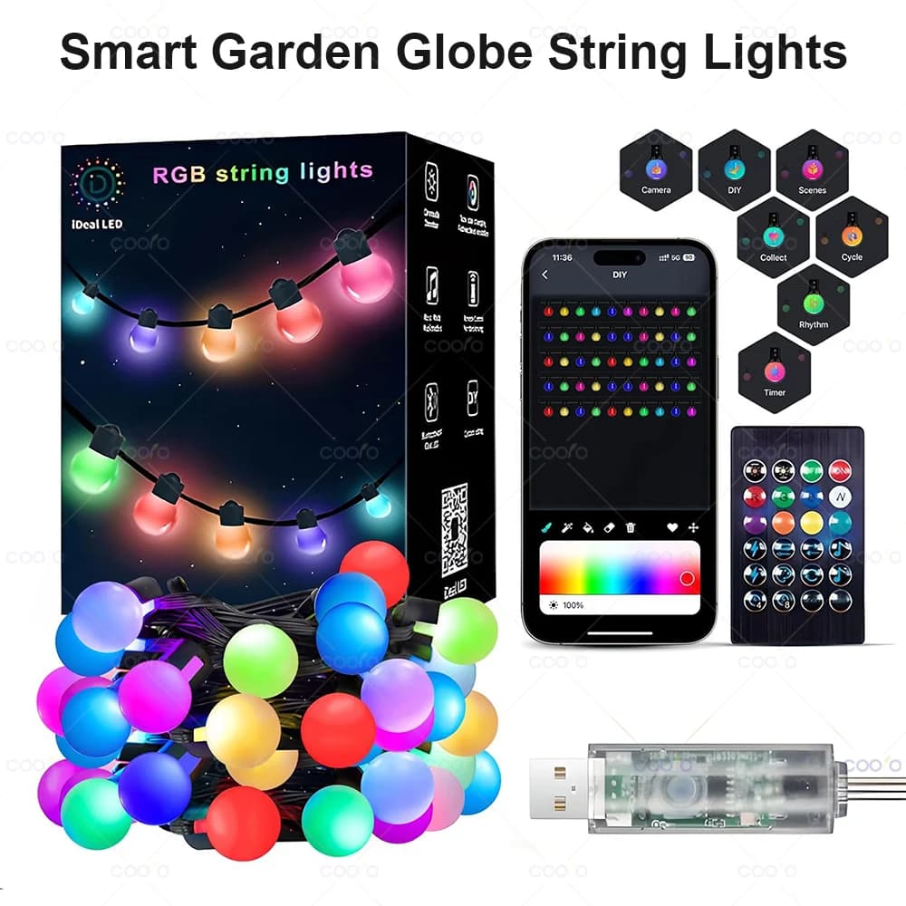 USB Bluetooth colorato G18 lampadina a LED luce della stringa 5M 10M festone lucine camera da letto di Natale decorazione del giardino esterno ghirlanda a LED