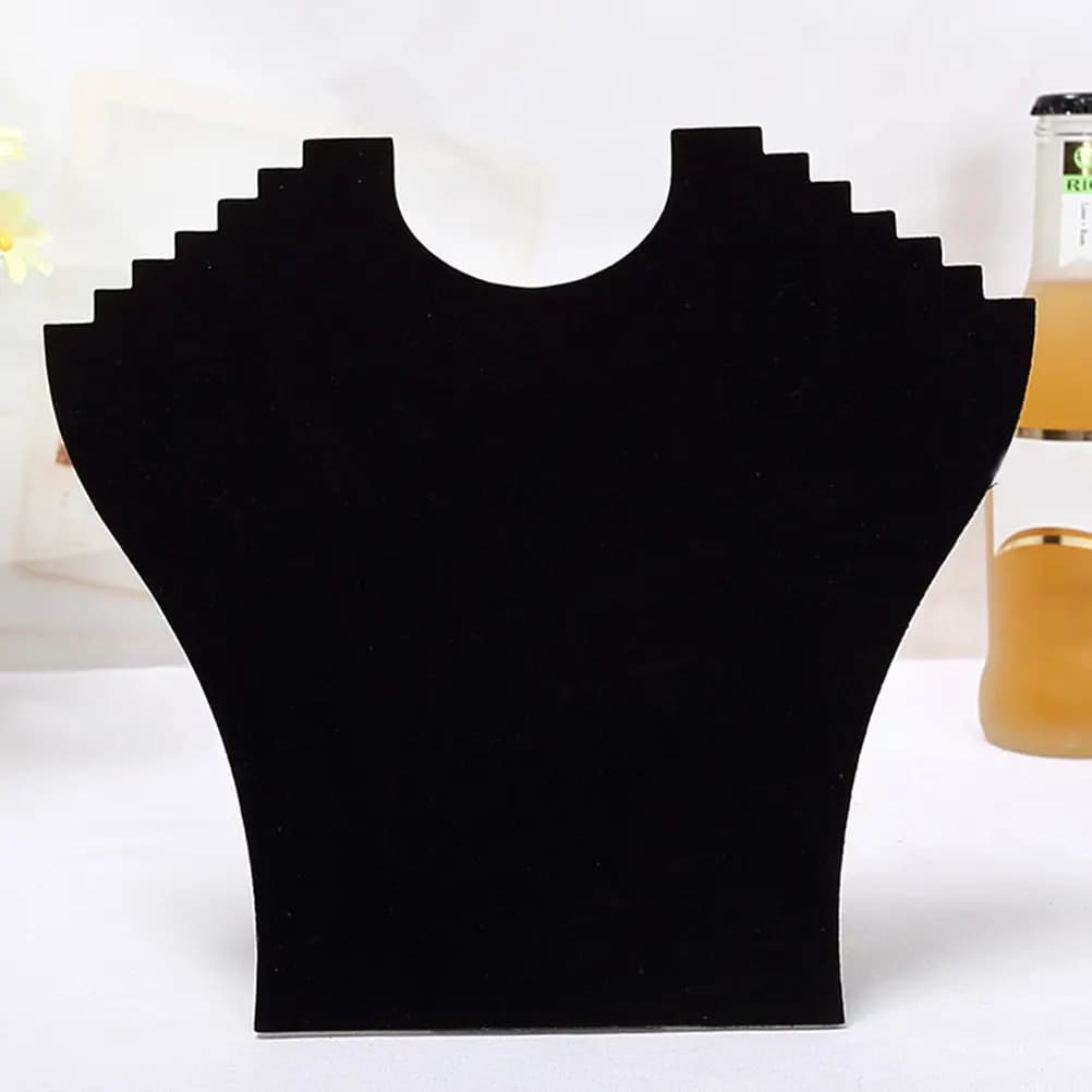Espositore per Gioielli Nero con Elegante Design a Busto per Collane, Bracciali e Ciondoli, Organizzatore per Casa e Ufficio