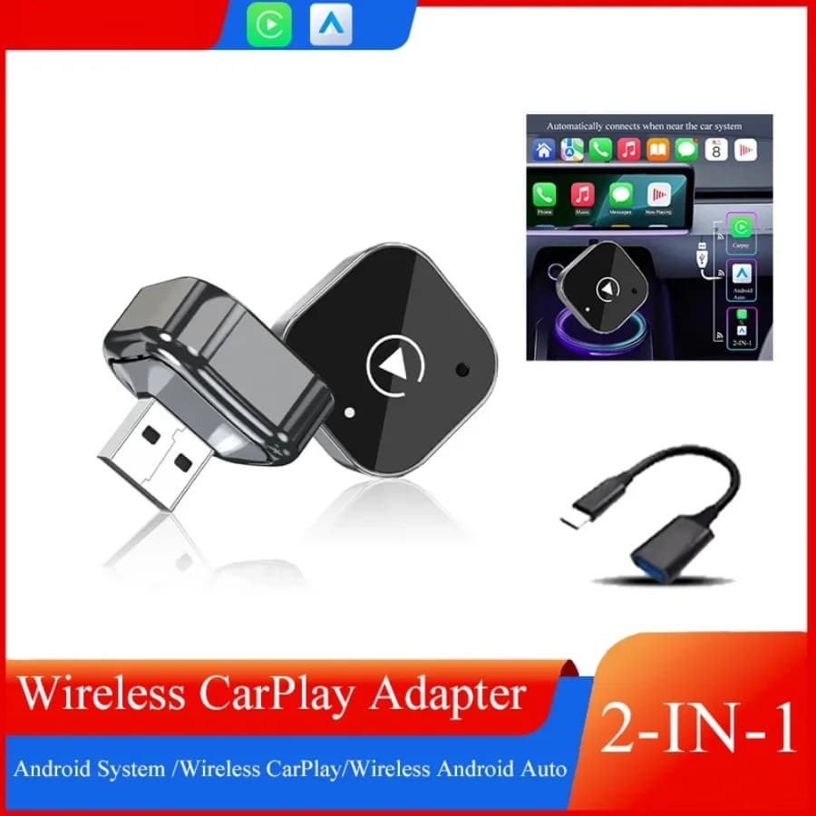 Gallop Sprite 2 in 1 Wireless CarPlay and Android Auto Adapter Plug And Play AI Smart Box for All Cars With Wired CarPlay