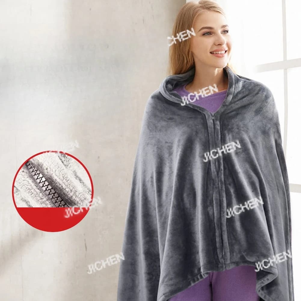 Coperta riscaldata USB Neu Coperta riscaldata elettrica 3 livelli di riscaldamento Scialle riscaldato Coperta da tiro in velluto corallo Riscaldamento rapido per interni fuori