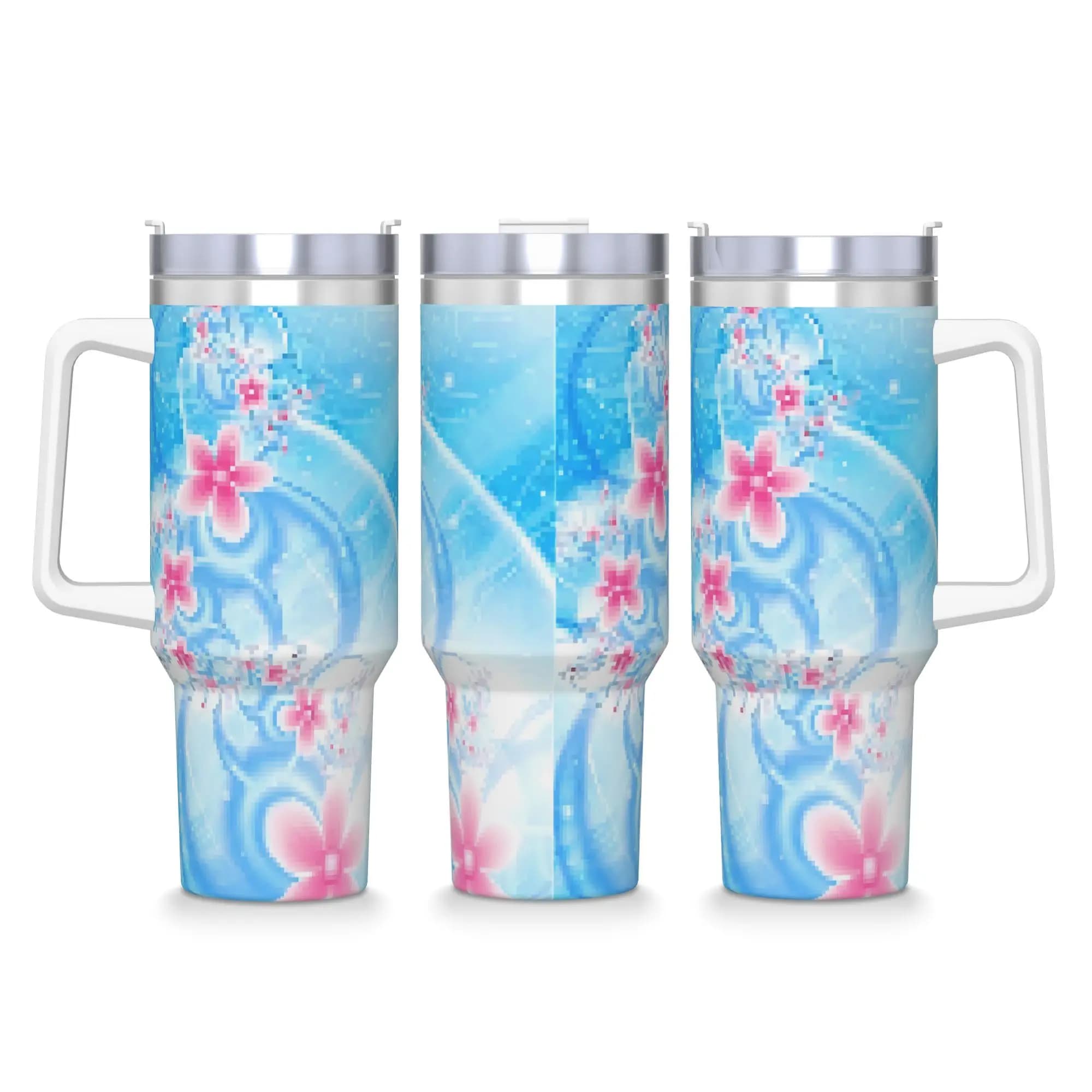 Tumbler in Acciaio Inox Frutiger Aero, Tazze per Auto con Cannucce, Bottiglia Termica da Viaggio per Bevande Calde, Impermeabile, 40 once
