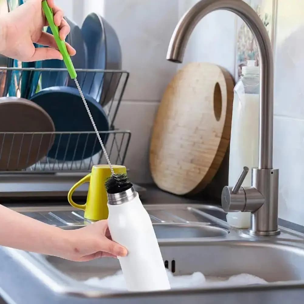 40cm Long Handle Water Bottle Brush Flexible Bendable Cleaner For Washing Narrow Neck Bottles Wine Decanter Kombucha Pipes