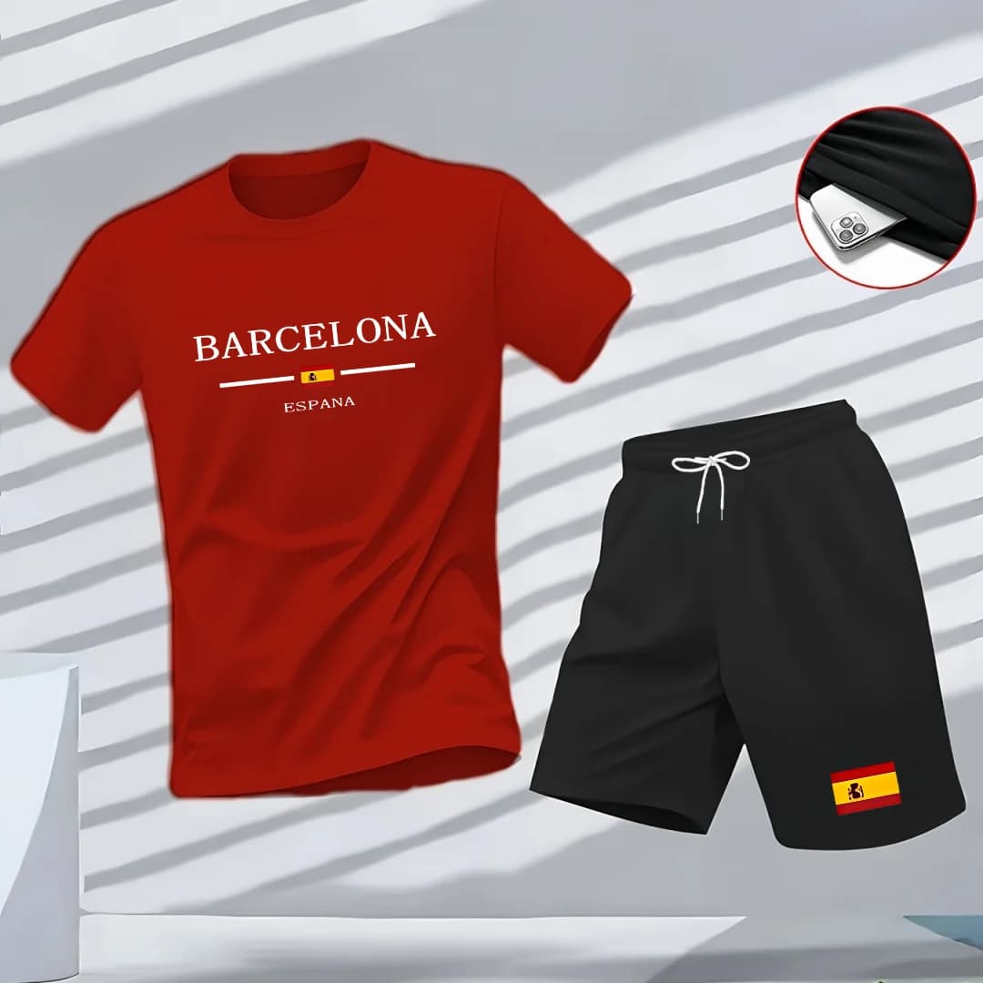 Completo da Uomo Estivo 2026 Nuovo e di Tendenza: T-shirt Sportiva Urbana Casual e Pantaloncini Comodi per Sport e Fitness