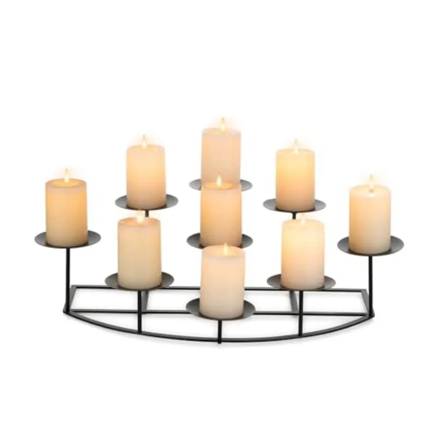 Candelabri Portacandele per Caminetto: Portacandele a Colonna in Metallo per Decorazione Interna del Caminetto, Candelabri da Terra, Centrotavola