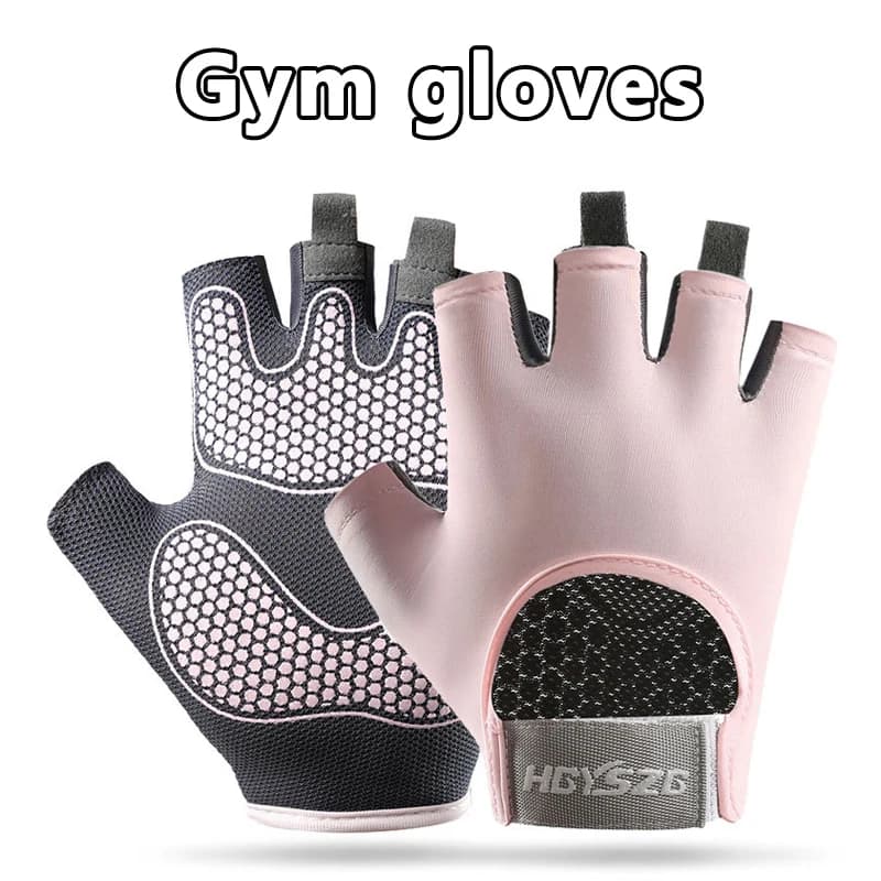 1 pair of women's training gloves gym lift Fitness climbing exercises workout wrist belt cushion Pad foam Palm Crossfit