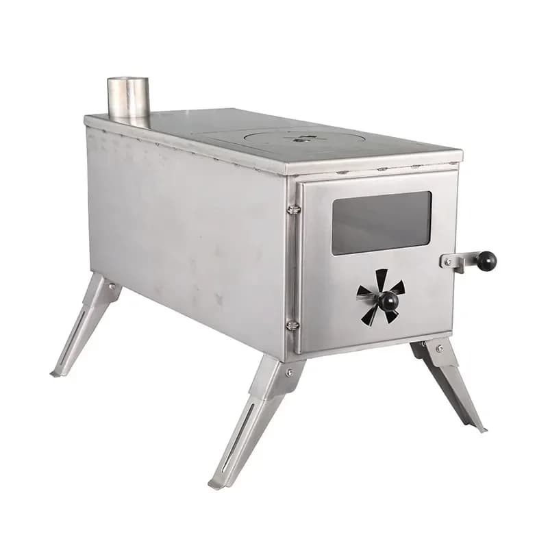 Stainless Steel Camping Wood Stove Tent Stove for Hike Fishing Travel Cooking Stove