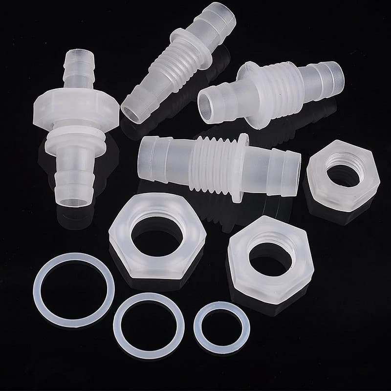 5~200 pcs. Perforated pagoda connector M12~M16 with 8~12mm silicone nut and O-ring, aquarium adaptor, garden pipe joint