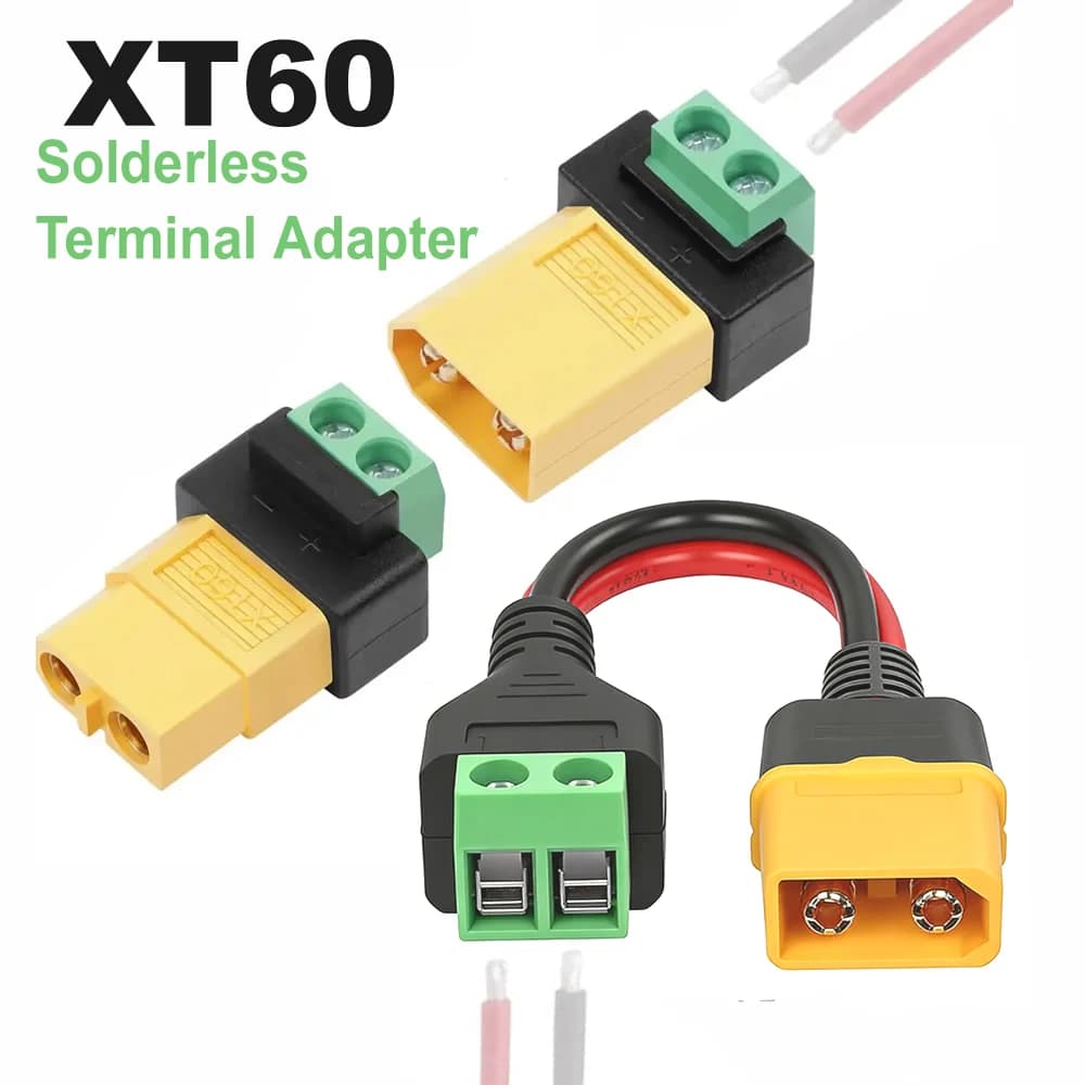 Solderless 2 Pin to XT60 Male Female Adapter Connector for Drone Balance Charger Solar Panel RC Models