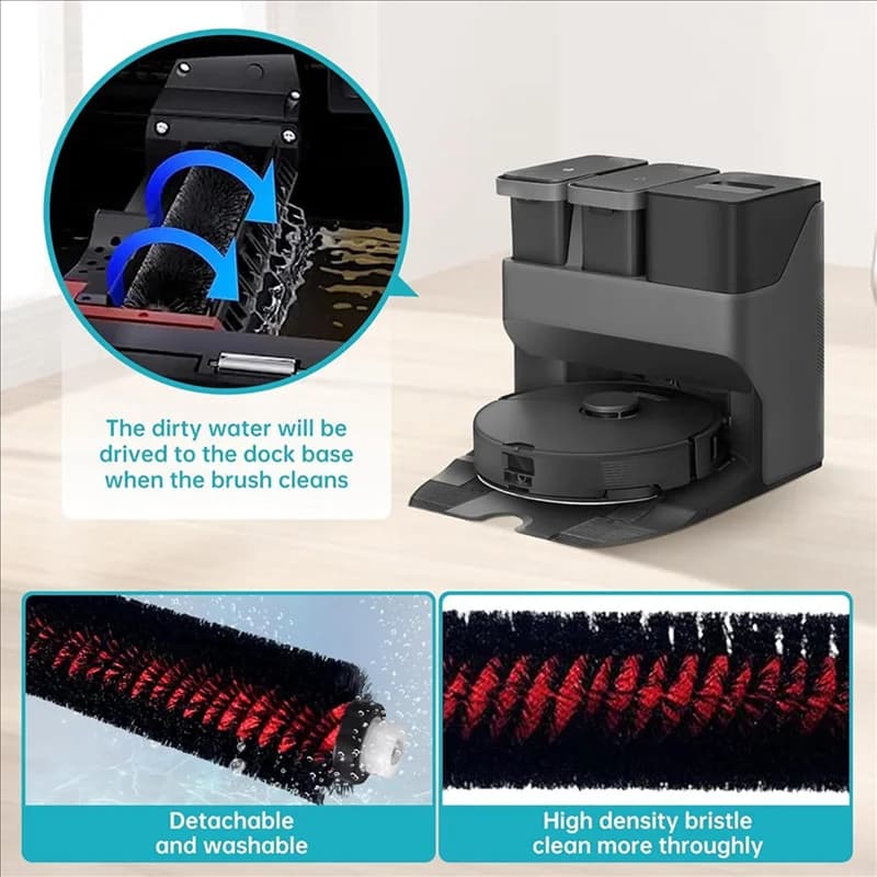 【Prezzo-Goccia!】2 Set di parti di ricambio per filtro dell'acqua e spazzola per la pulizia per la stazione dock di lavaggio auto Roborock S7 Max Ultra Mop