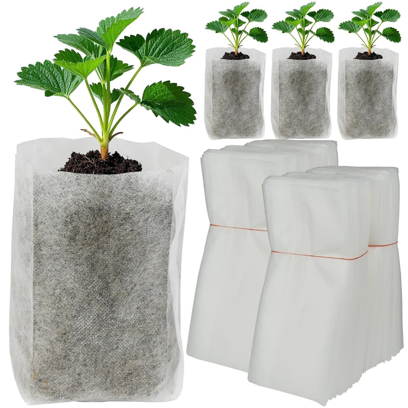 50-100 pcs Grow Bags Biodegradable Nursery Bag Plant Nonwoven Fabric Seeds For Seed Flower Jars For Home Garden Accessories Tools