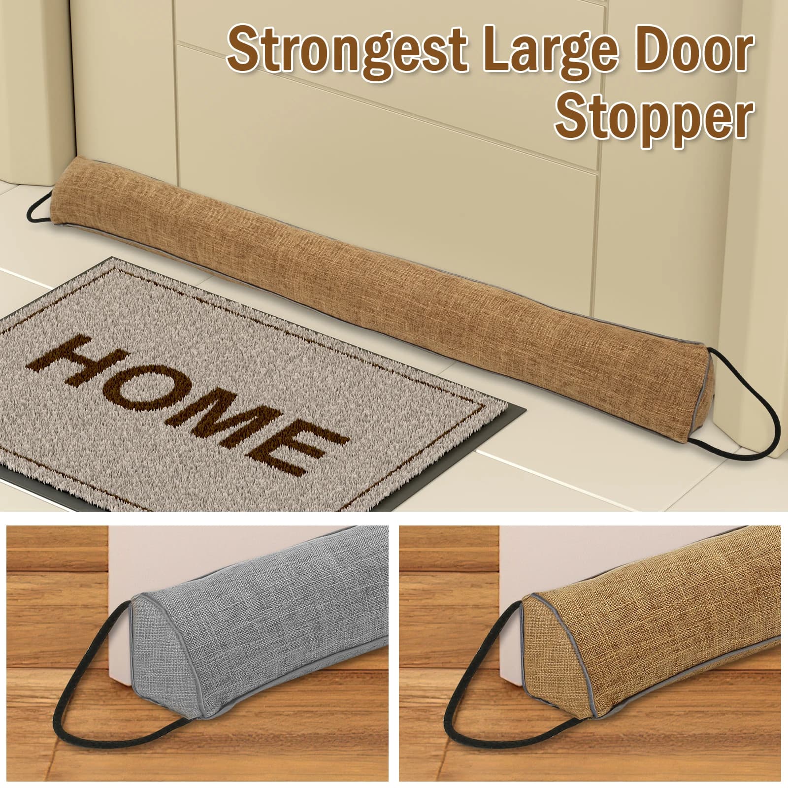 1/2 pezzi tappo antispiffero sotto la porta 92 cm bloccatore triangolare pesante per porta con passanti appesi per blocco rumore sotto la porta