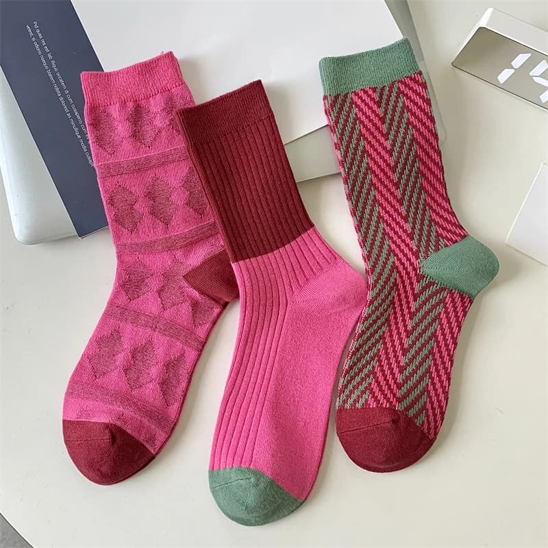 Socks For Women New Novelty Fashion Casual Girls Absorb Sweat Crew Socks Autumn Breathable Creative Color Korean Socks