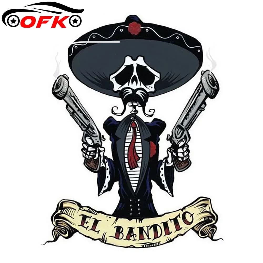 Accessori auto EL BANDITO Skull Sticker Style Decal PVC 10CM * 12.7CM