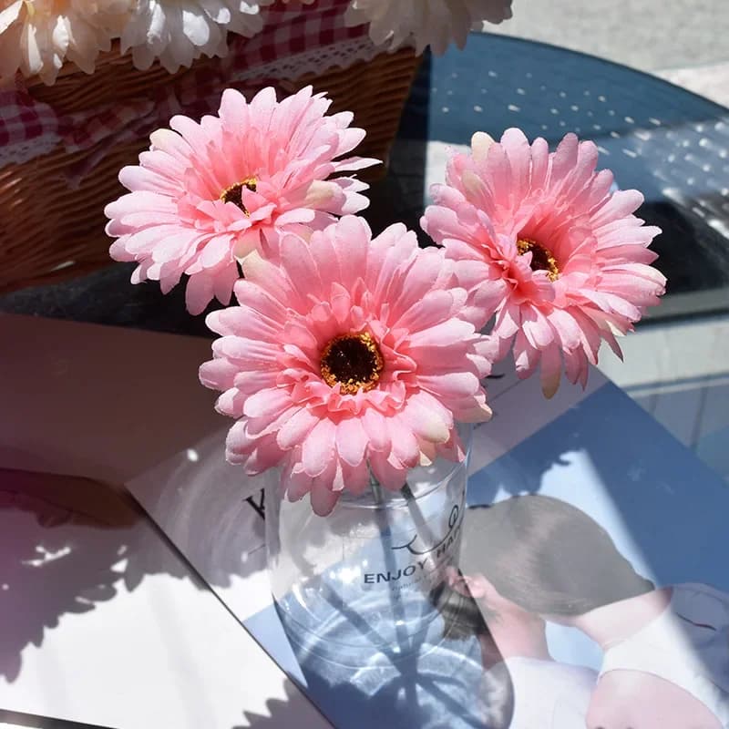 23cm Gerbera artificiale decorazione della casa fiore simulazione fiore Gerbera matrimonio che tiene fiori di simulazione di fiori
