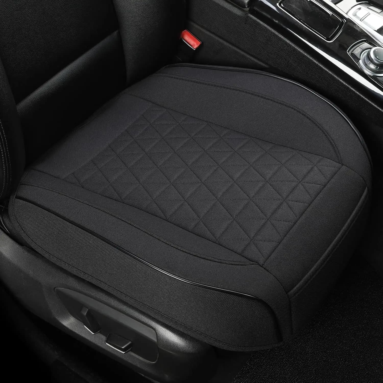 Universal Car Covers with Anti-slip Fund, Breathable Linen Material, Suitable for Most Vehicles (Black, Packaging 2)