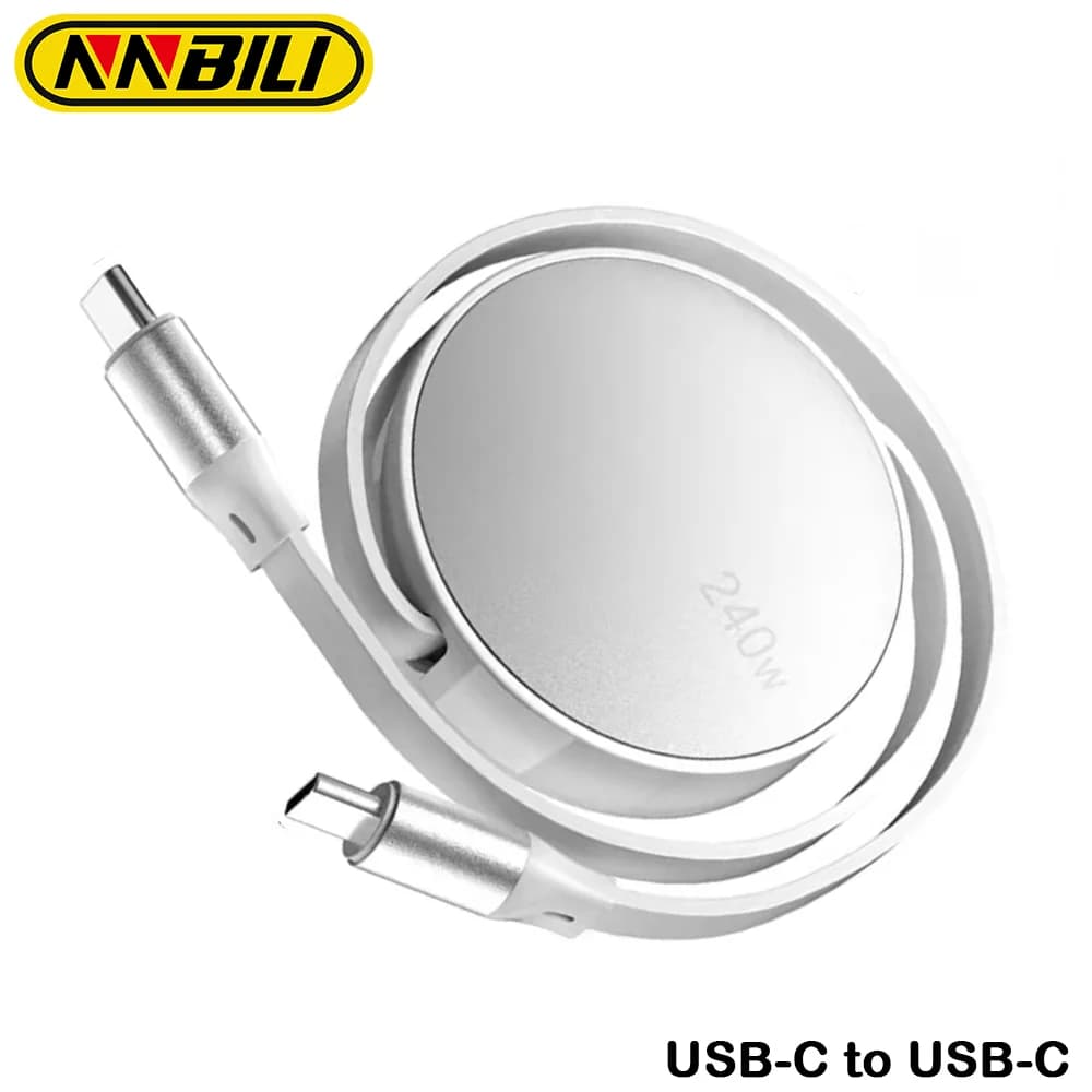 Cavo USB C a USB C PD NNBILI 240W per iPhone 17, Cavo Dati Ricarica Rapida PD Retrattile Tipo C per Notebook