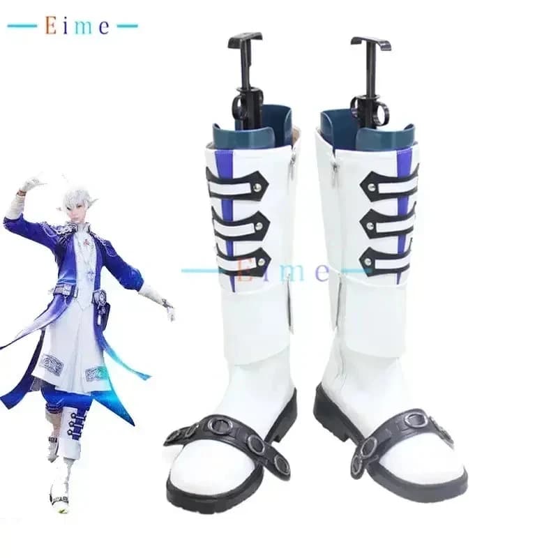 A;3\v,7'd/Alphinaud Leveilleur Game FF14 Cosplay Prop Halloween Carnival Boots Anime PU Leather Shoes Cux;4'v\7,h/
