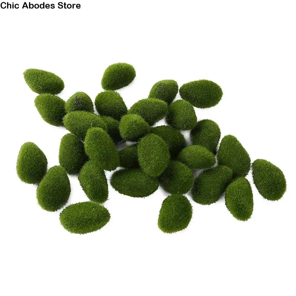 Wall decoration DIY decoration Faux stone Artificial green moss ball Simulation plant Artificial moss rocks Green moss fake