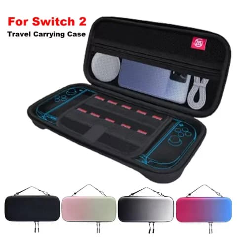 Portable Travel Carrying Case for Switch 2 Games Console Hard Shell Storage Bag Gaming Accessories with Carrying Handle
