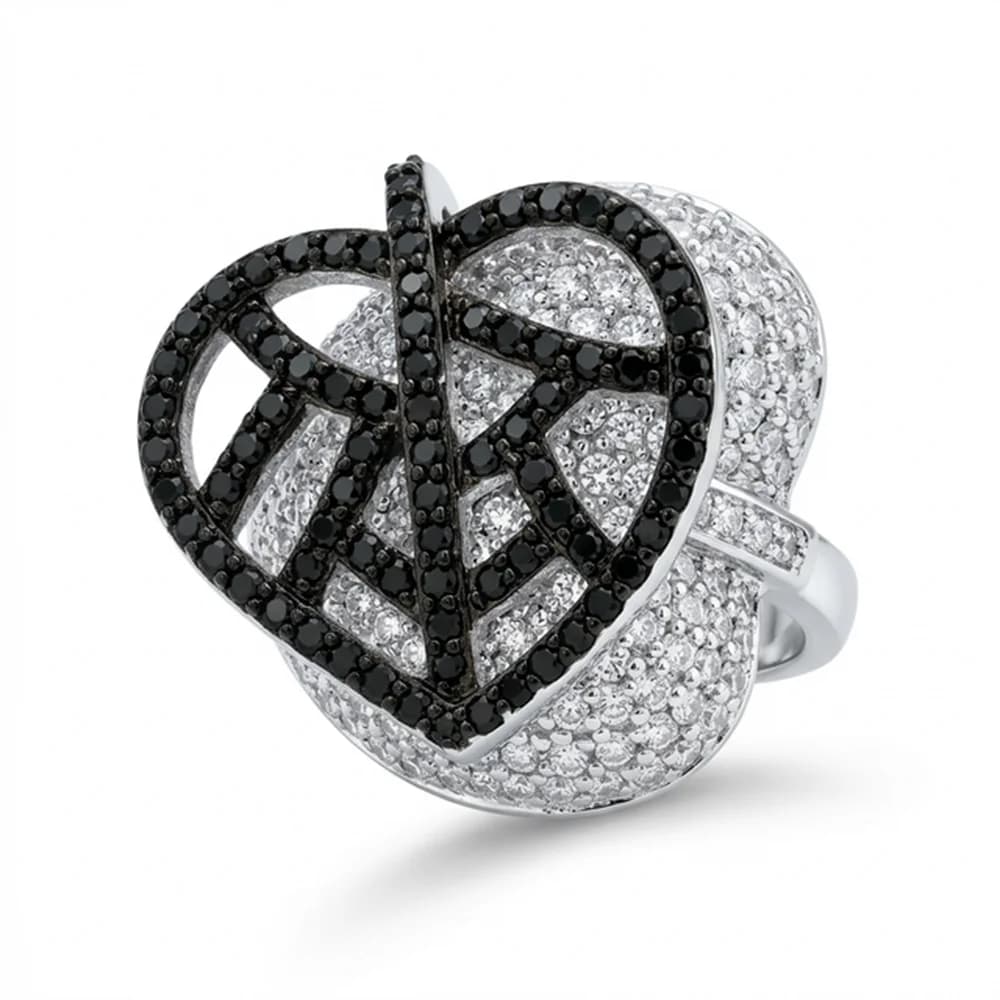 Anello YLMyself con Design a Foglia, Doppio Strato con Cristalli CZ Trasparenti, Gioiello da Dito per Donne, Regalo per Feste