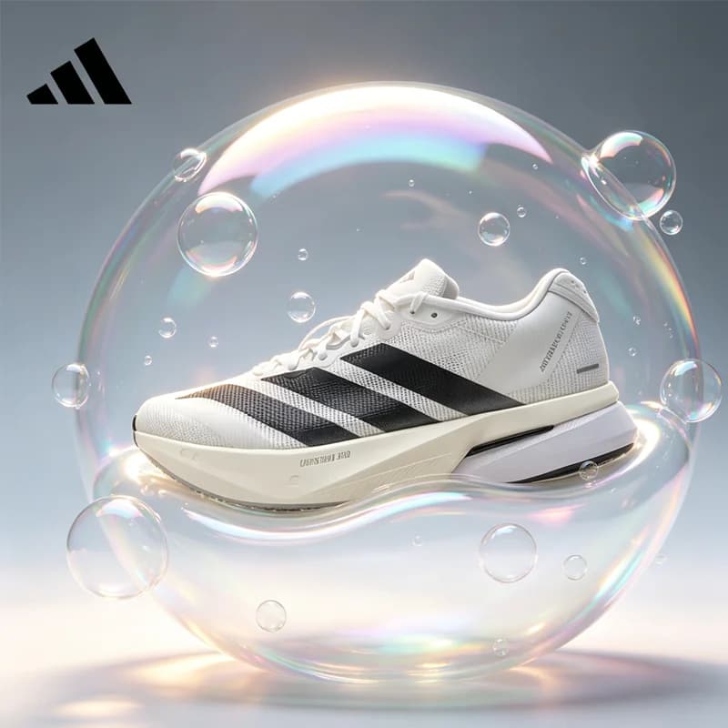Authentic menss Racing Running Shoes JS4939 White Black Dot Grey 100% Authentic