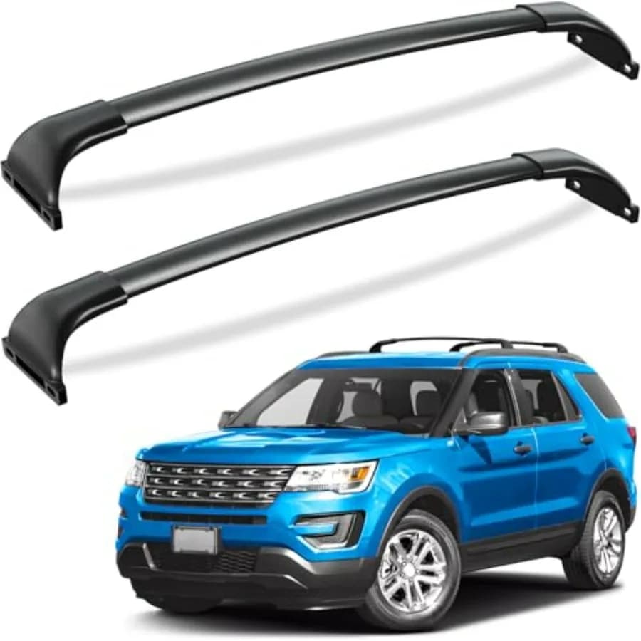 Barre Portatutto da Tetto da 100 kg Compatibili con Ford Explorer 2016-2019, Barre Trasversali in Alluminio per Borsa da Tetto, Portabici e Portapacchi Nero