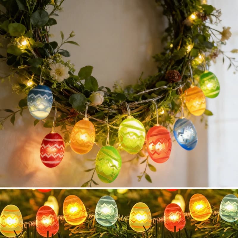 2M 20LED Fata Luce Ghirlanda Decorazioni pasquali Uovo di coniglio Luci della stringa di coniglio Regalo per bambini Buona Pasqua Decorazione della festa per la casa 2026