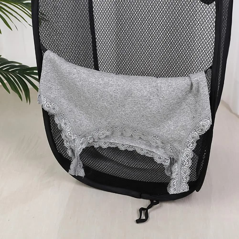 Space-saving Storage Bag Foldable Laundry Basket with Handles Capacity Breathable Mesh Hamper Easy Carrying Dirty Clothes