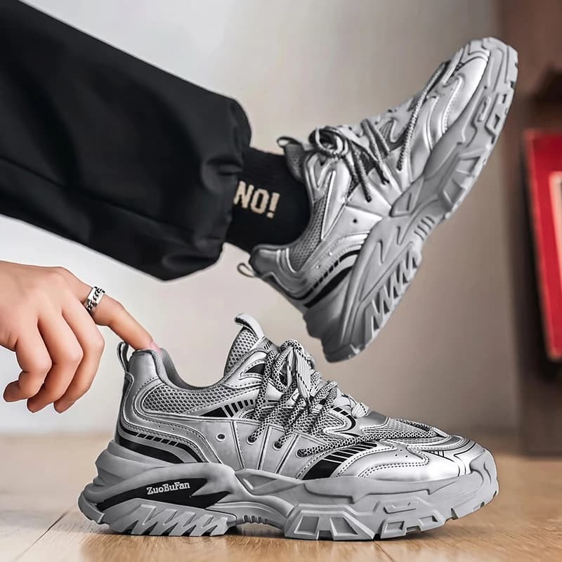 Men's shoes mesh new style spring and autumn versatile casual sports shoes, height increasing thick soled trendy shoes,anti slip