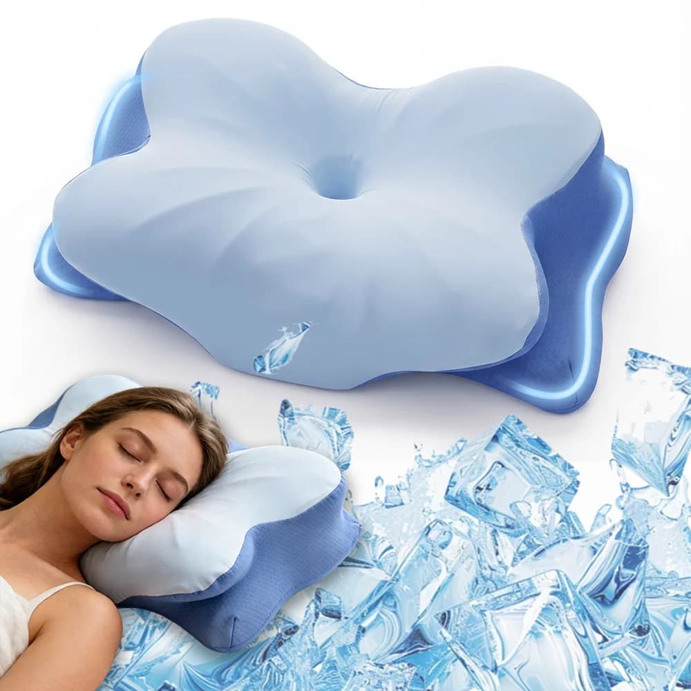Cuscino in Memory Foam a Lento Ritorno per Dormire, Cuscino Cervicale Ergonomico a Farfalla per il Collo