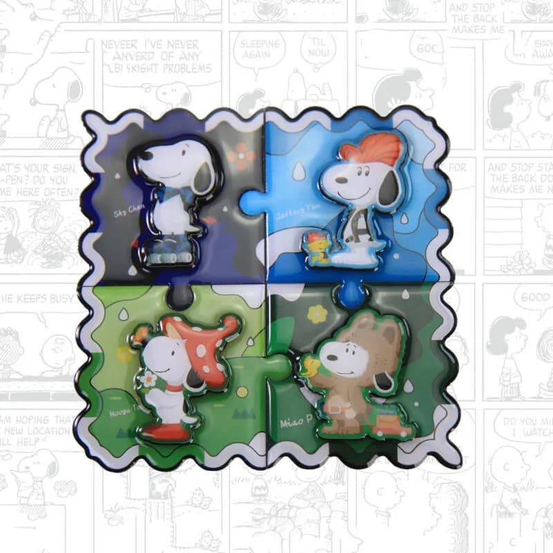 Snoopy Assemble Magnetic Fridge Puzzle Magnets Detachable Refrigerator Decor Ornament Collectible Birthday Holiday Gift