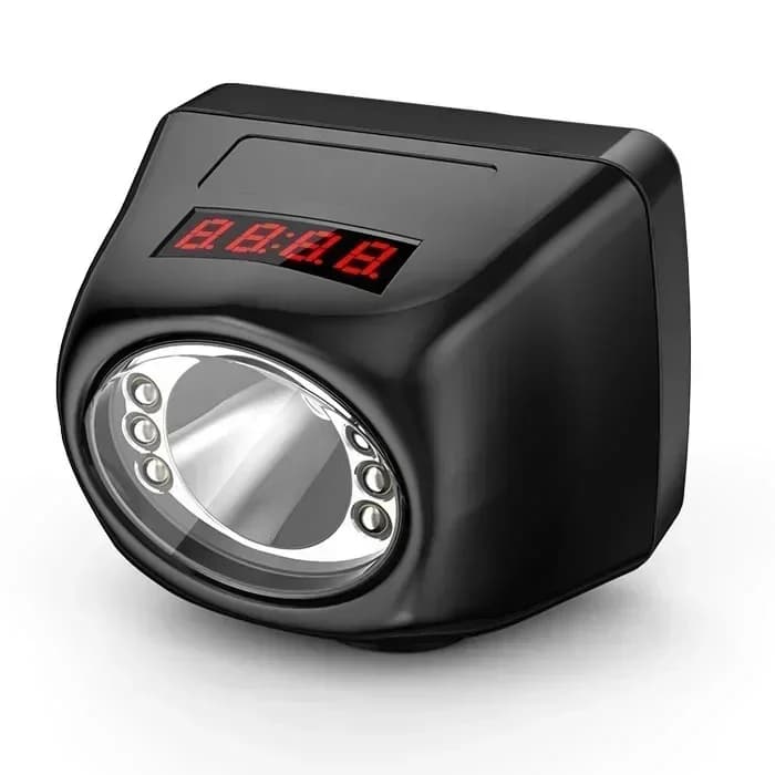Lampada Frontale LED Senza Fili ad Alta Potenza 3W con Casco di Sicurezza, 18 Ore di Autonomia, Luminosità 7000-8000 LUX per Miniere Sotterranee