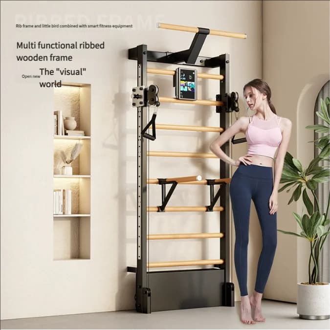 Guangdong Commercial Gym Fitness Wall Mounted Wood Traction Bar Intelligent Multifunctional Trainer with Tricipit Practice Function