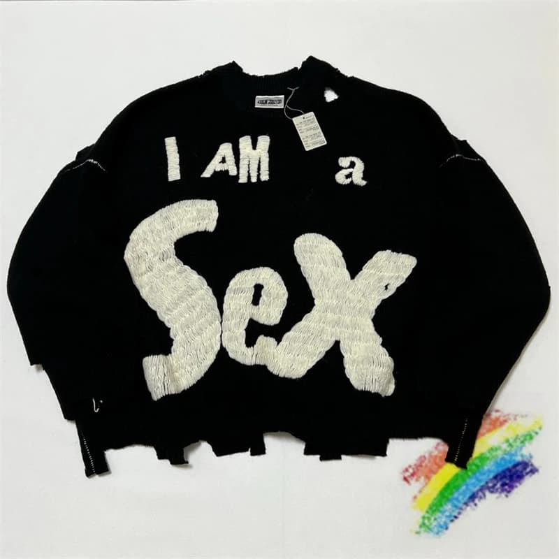 Black Hole SAINT Pistols Sweater Men Women 1:1 Top Version Crewneck Knit Sweatshirts