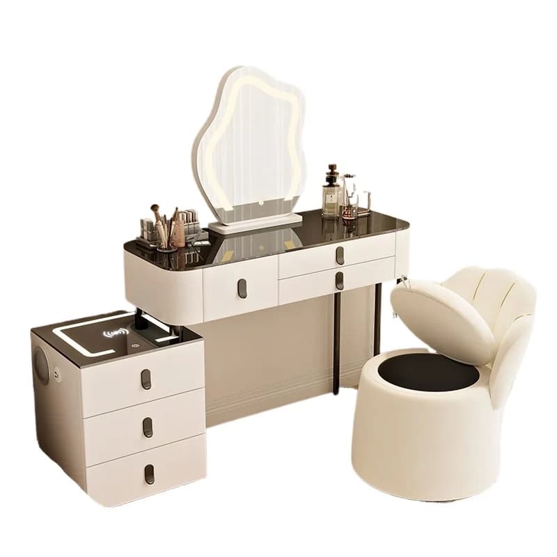 Light Luxury Simple Dresser Bedroom Solid Wood Smart Home Multi-functional Bluetooth Speaker Girls Makeup Table