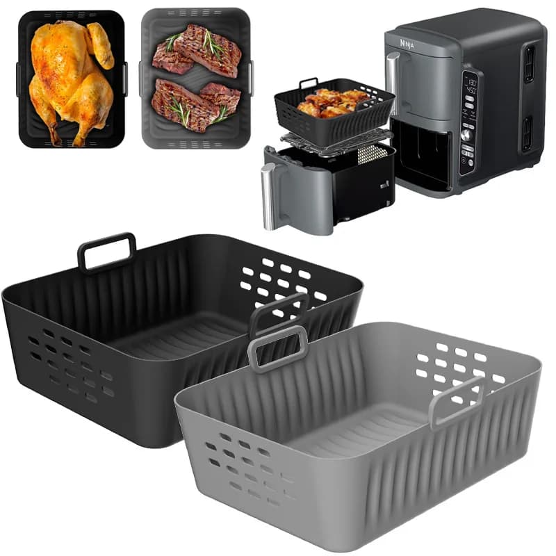 New Air Fryer Silicone Leaf for Ninja SL400 SL401 Double Stack XL Reusable Reusable Air Fryer Oven Airfryer Parts LIJIAO