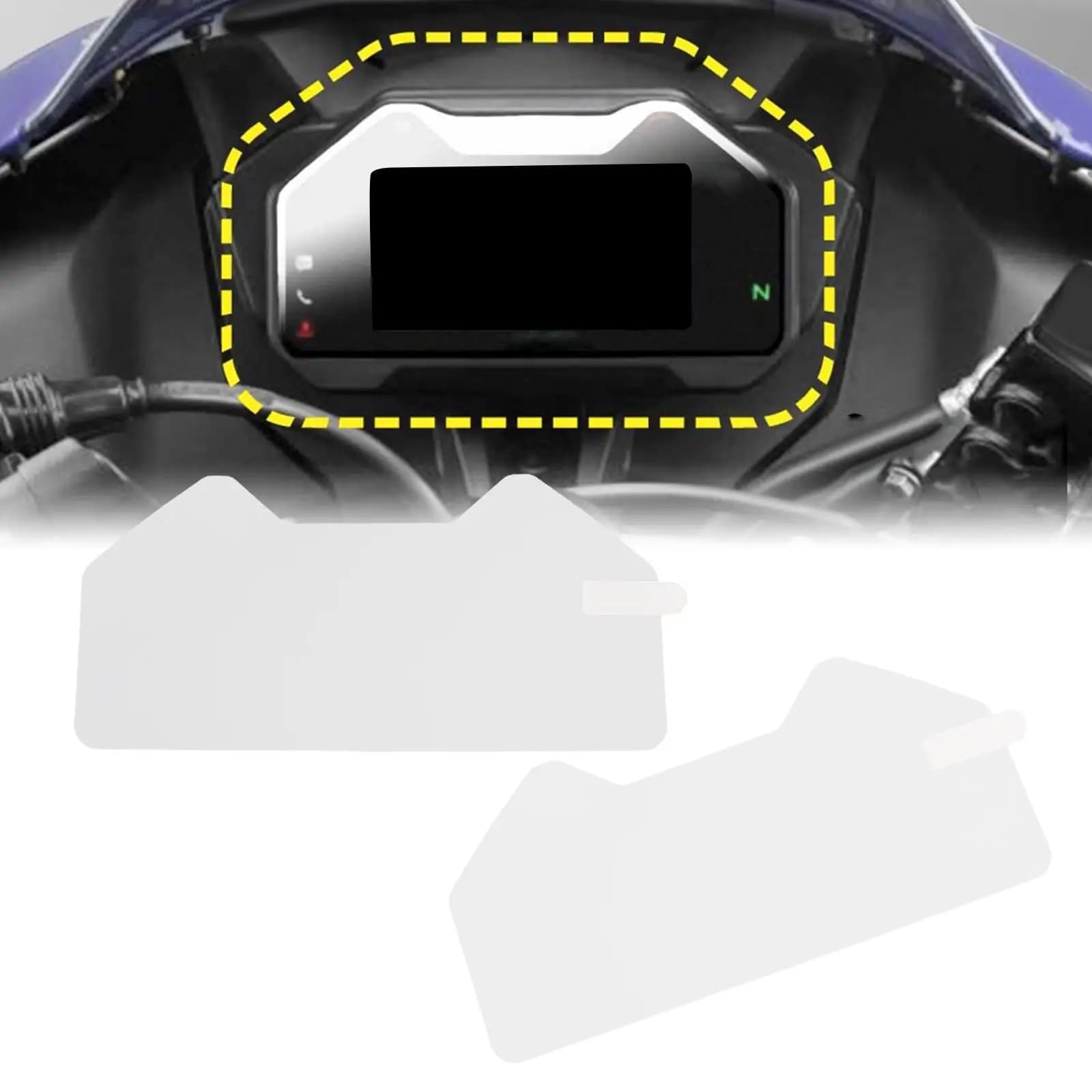 2x Pellicola protettiva antigraffio per quadro strumenti in PVC Sostituisci la protezione dello schermo Protezione del cruscotto per accessorio Yamaha R15 V4
