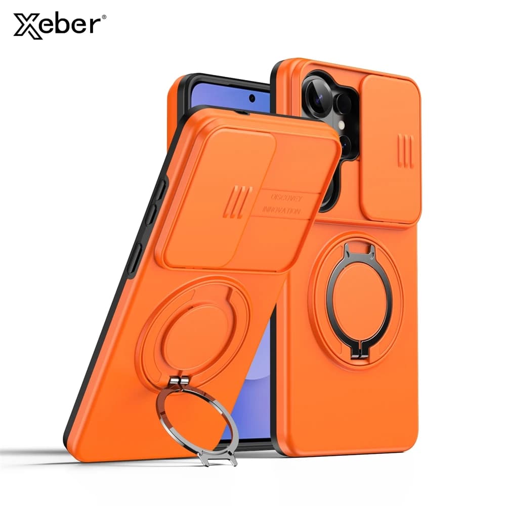Shockproof For Magsafe Magnetic Case For Samsung Galaxy S26 Ultra S25 S24 Plus S23 Slide Camera Lens Ring Stand Protect Cover