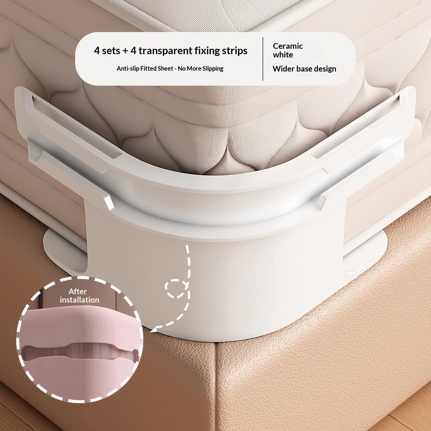 4pcs Multifunction Sheet Fasteners Bed Corner Tie Clips Heavy Duty Holder for Mattress Cover Household Bedding Supply Anti Slip