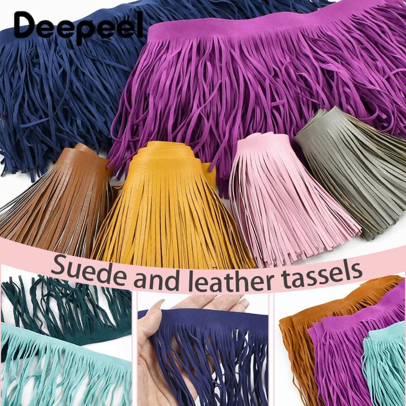 1M 10-30cm Leather Suede Tassel Fringes Sewing Latin Dresses Decoration Lace Trim Garment Sofa Fringe Tassels Crafts Supplies