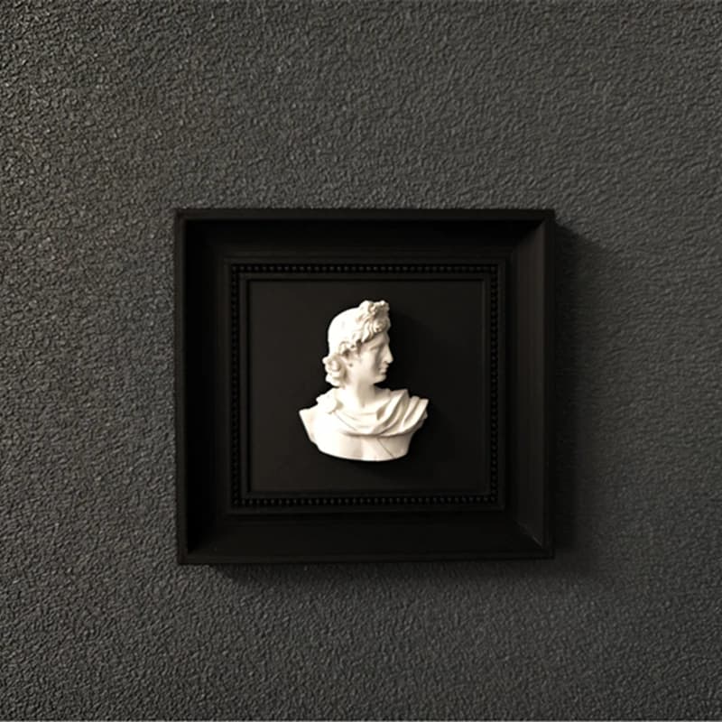 Scultura d'arte Apollo in gesso 3D Cornice per foto Arte greca antica e mitologia soggiorno decorazione da parete o tavolo per ufficio