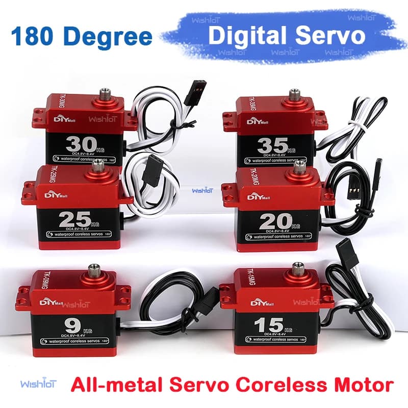 Servo RC Senza Nucleo da 20KG, 0.15S, Alta Coppia, Ingranaggi in Titanio, Servomotore Digitale Standard CS-1256TG per Auto RC 1/8 e 1/10