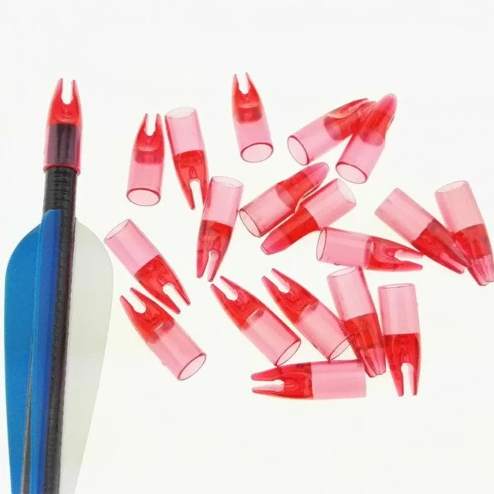 50cps Arrow Nocks for OD 8mm Arrow Shaft Archery DIY Plastic Tails Recurve Compound Bow Targeting Shooting Hunting Practice