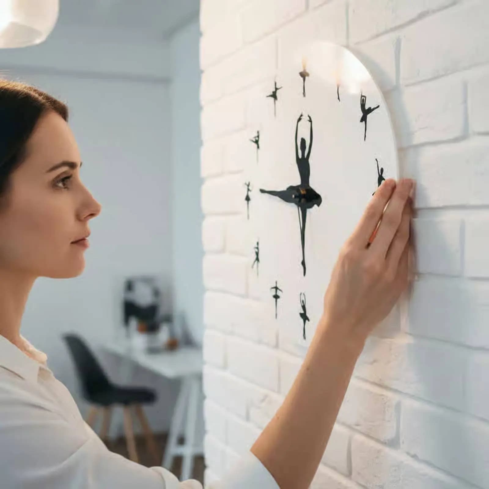 Orologio da Parete Ballerina, Design Creativo, Decorazione per Casa, Facile da Appendere per Soggiorno, Studio di Danza