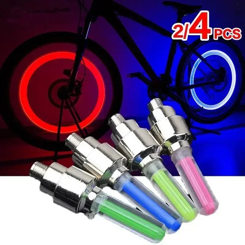 Luce per ruota da bicicletta Sensore di movimento Luce a LED Mini luce al neon impermeabile Ugello per pneumatici Luce per tappo valvola per auto Moto Bicicletta