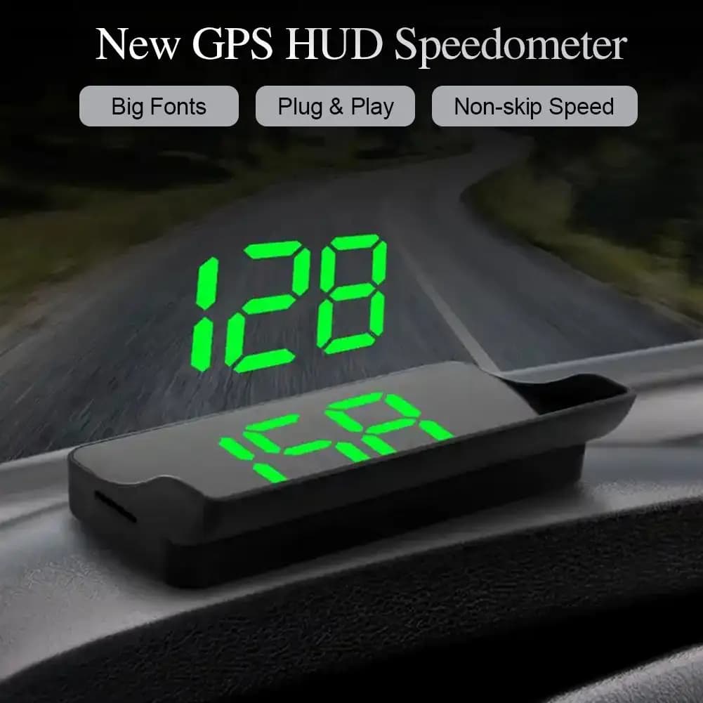 V9 Head Up Display Tachimetro digitale GPS HUD Plug And Play per tutte le auto Carattere grande Proiettore per parabrezza KMH Accessori per auto