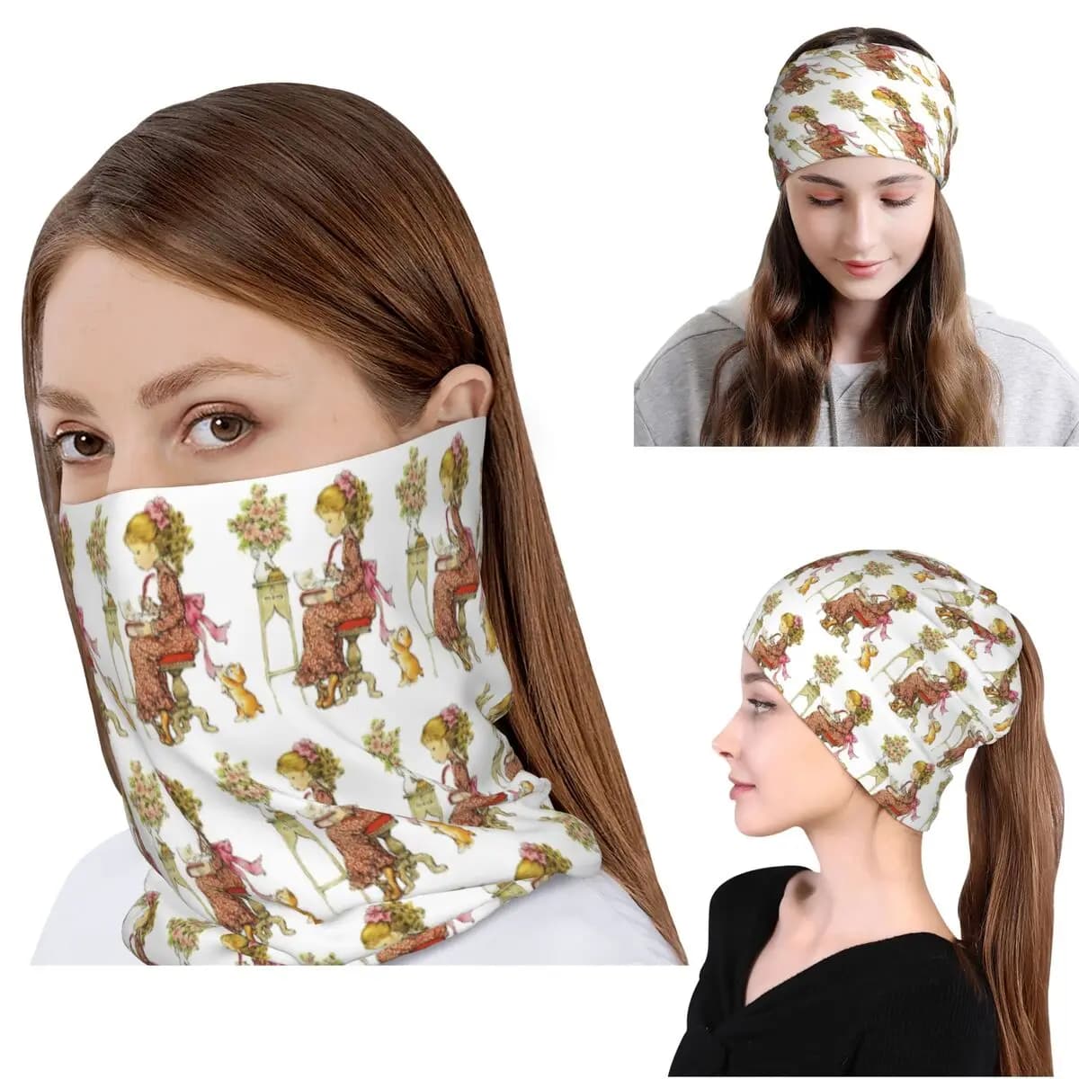 Kawaii Sarah Kay Bandana Neck Gaiter Wrap Scarf Warm Cycling Scarf Beanies Hat for Men Women Adult All Season