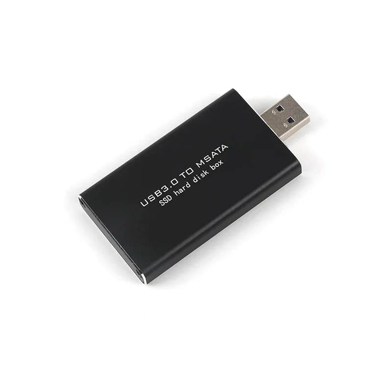 Scatola mobile HDD esterna SSD M2 Custodia da USB3.0 a mSATA Adattatore per disco rigido da USB 3.0 a mSATA Custodia SSD da MSATA a USB Custodia per HDD da 5 Gbps