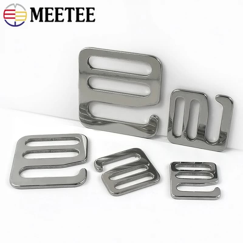 5/10 Pezzi Ganci a G in Acciaio Inossidabile da 16-31mm, Fibbia Regolabile Scorrevole per Cinghie in Pelle, Accessori Fai-da-te per Zaini e Tracolle